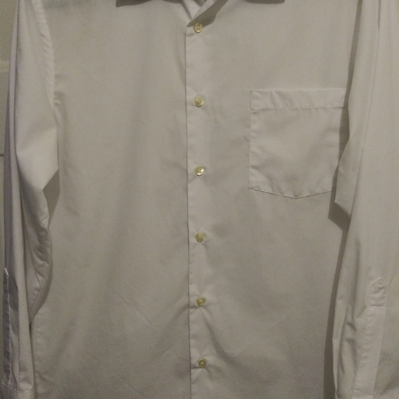 Van Heusen Men's White Long Sleeve Wrinkle Free Dress Shirt Neck 15.5 #M-11 - Picture 1 of 5
